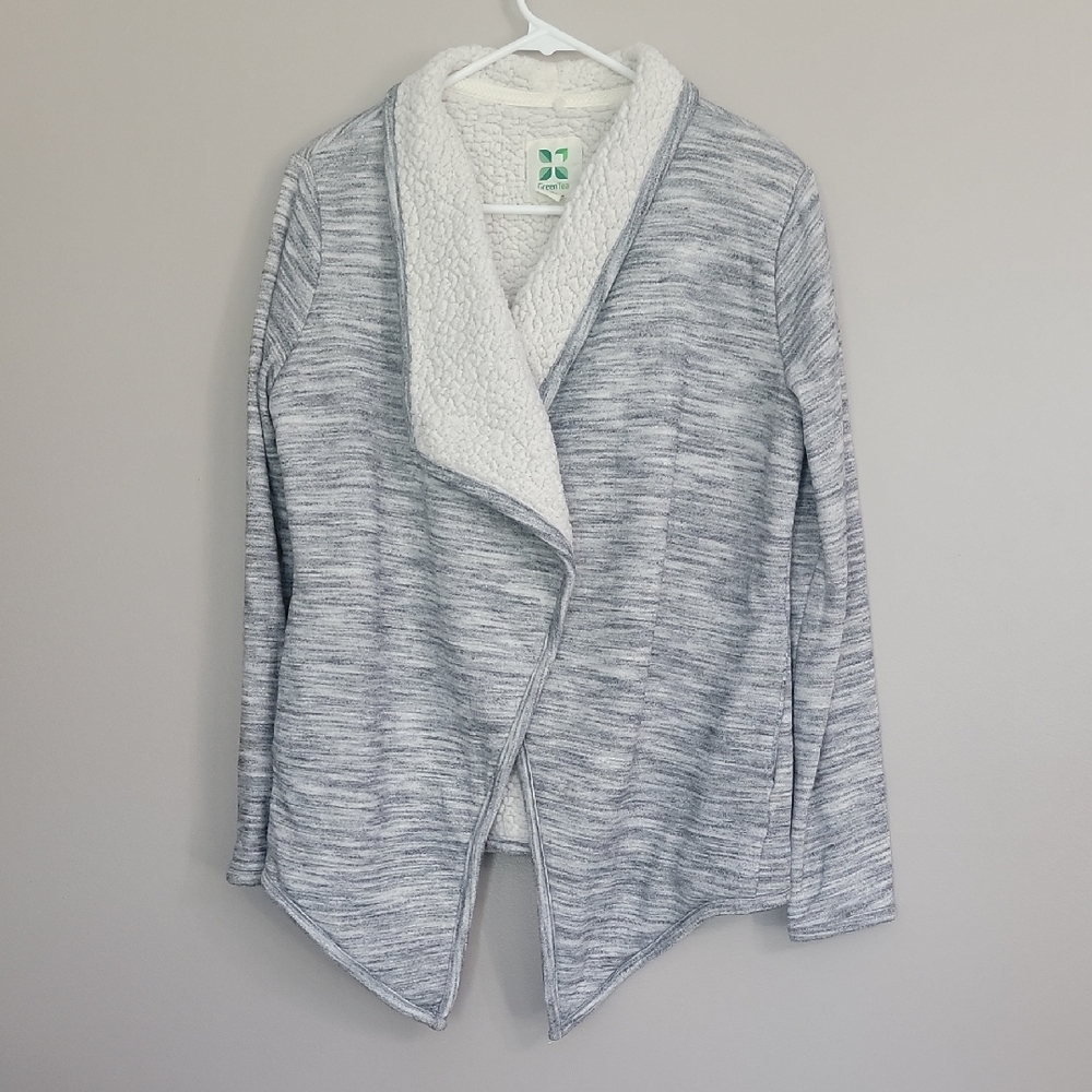 GreenTea Heather Gray Cardigan Size M